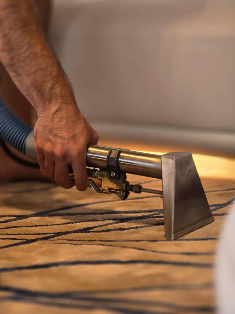 Hand carpet extraction on a yacht carpet