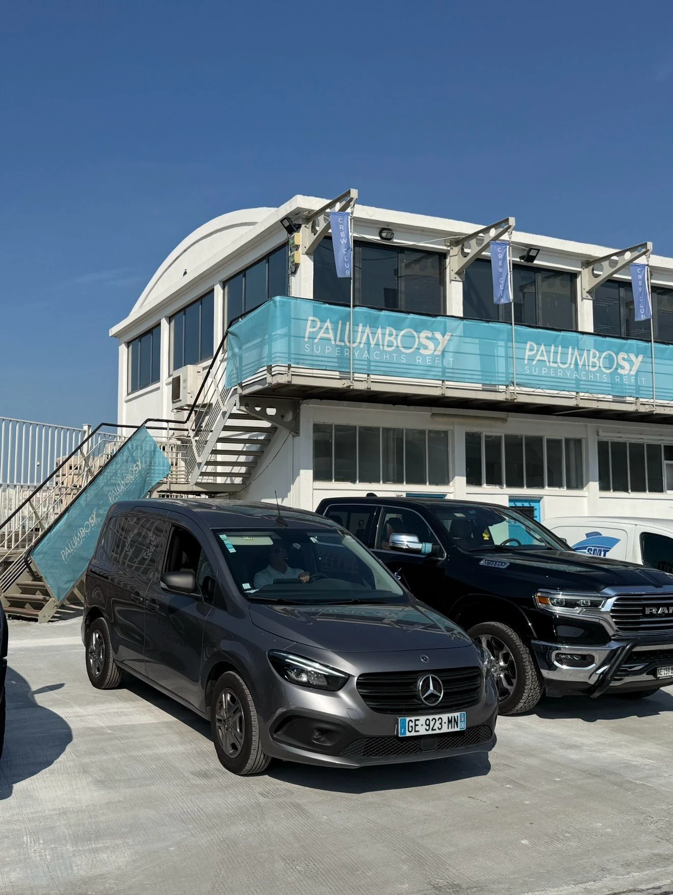 Carpet Care mobile unit on site at a Marseille shipyard