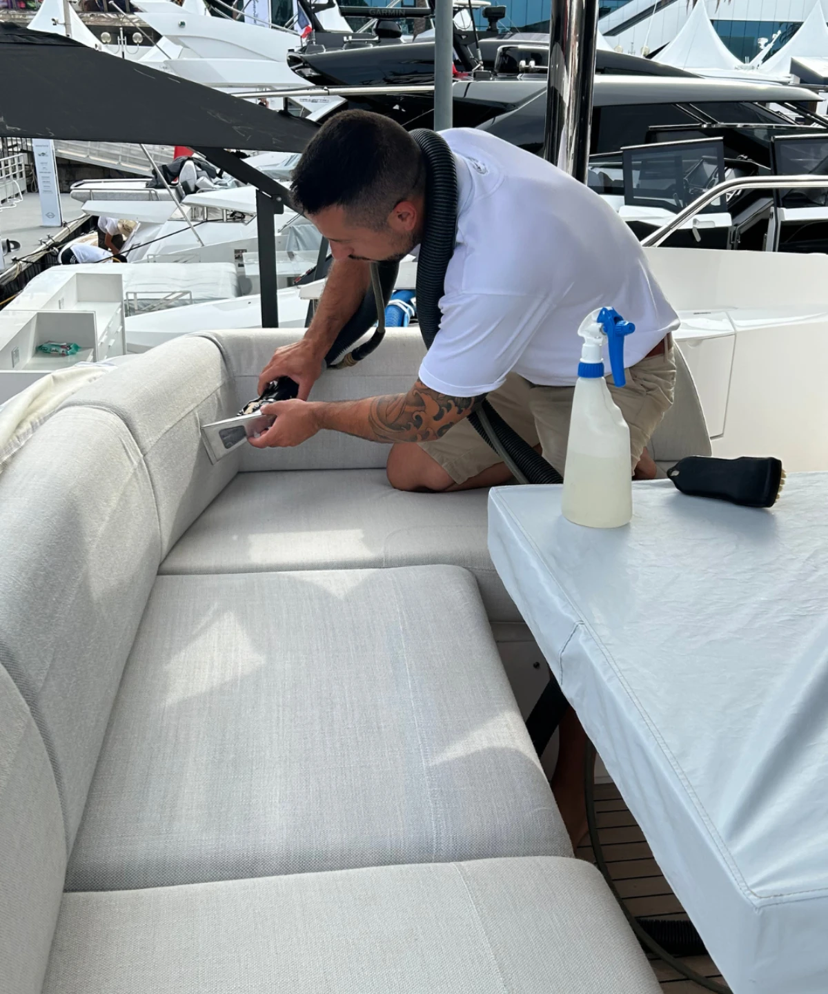 Carpet Care upholstery care at the Cannes Yachting Festival